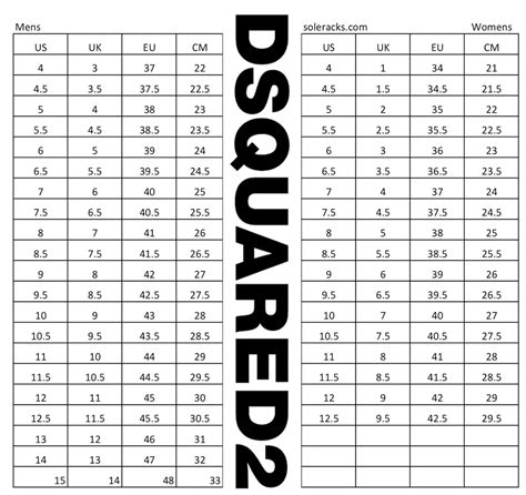 dsquared size chart.